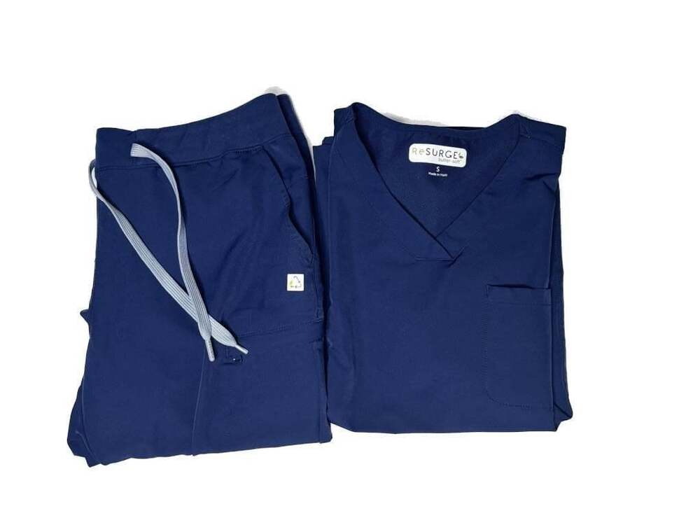 ReSurge Butter-Soft Navy Blue Scrub Set